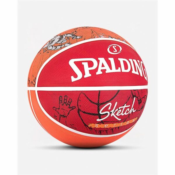 Piłka do Koszykówki Spalding Sketch Dribble Czerwony Guma naturalna (Rozmiar 7) - obrazek 2