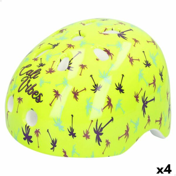 Kask rowerowy dla dzieci Colorbaby Neon Cali Vibes Żółty (4 Sztuk)