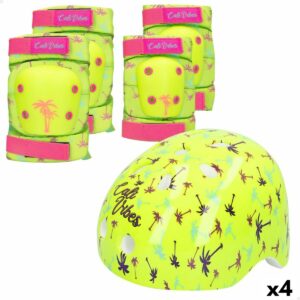 Sportowy zestaw ochronny Colorbaby Neon Cali Vibes Żółty (4 Sztuk)
