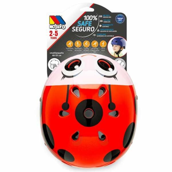 Kask rowerowy dla dzieci Moltó Czerwony Biedronka 26 x 21 x 16,5 cm - obrazek 6