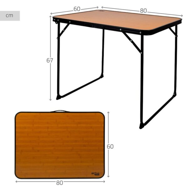 Składany stolik Aktive Camping Bambus 80 x 67 x 60 cm - obrazek 7