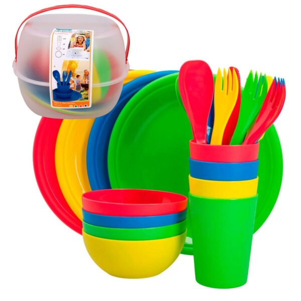 Zestaw piknikowy Aktive 22,5 x 1,5 x 22,5 cm polipropylen (4 Sztuk) - obrazek 2