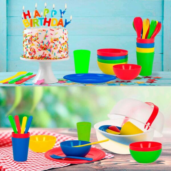Zestaw piknikowy Aktive 22,5 x 1,5 x 22,5 cm polipropylen (4 Sztuk) - obrazek 3