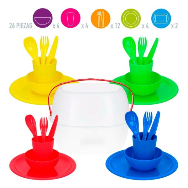 Zestaw piknikowy Aktive 22,5 x 1,5 x 22,5 cm polipropylen (4 Sztuk) - obrazek 4