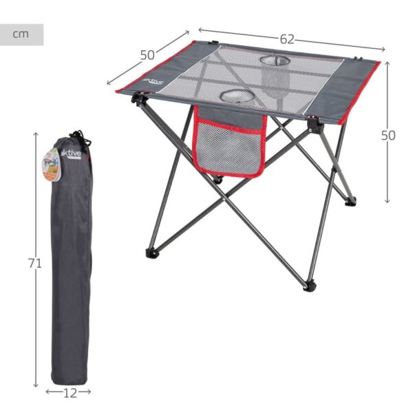 Składany stolik Aktive Kemping Szary 62 x 50 x 50 cm (2 Sztuk) - obrazek 5