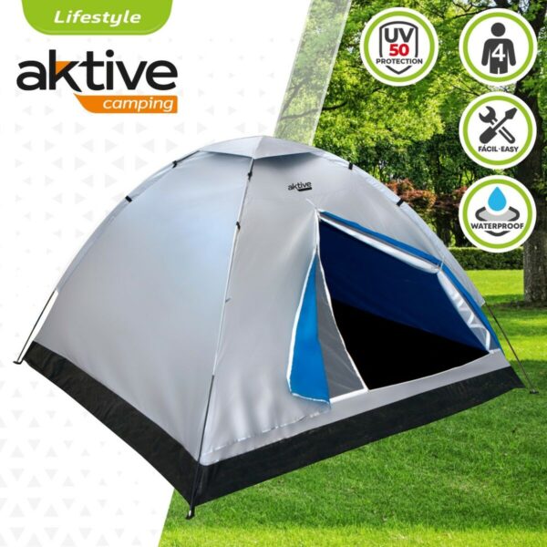 Namiot Aktive 4 ludzie 205 x 130 x 205 cm (2 Sztuk) - obrazek 3