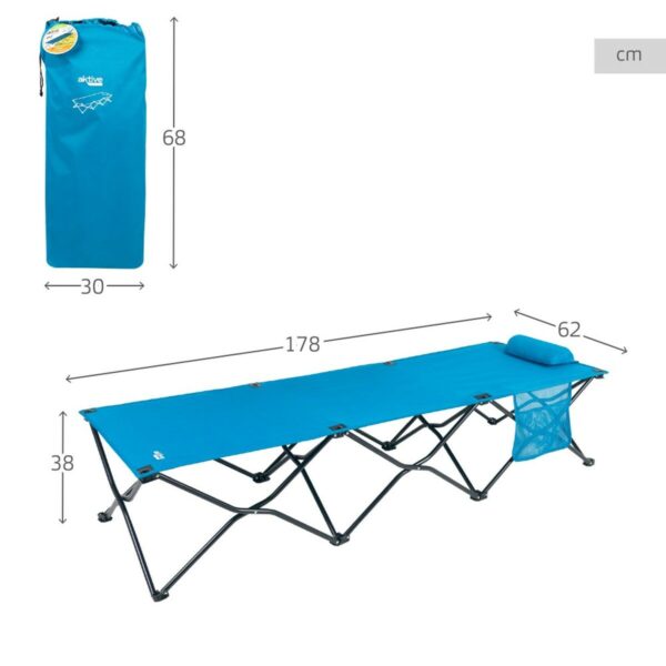 Łóżko składane Aktive Niebieski Kemping 178 x 62 x 38 cm 178 x 38 x 62 cm (2 Sztuk) - obrazek 4