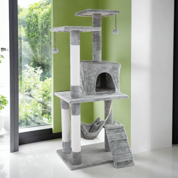 Drapak dla kota wysoki 119cm wieża legowisko domek hamak 4 - poziomowy - obrazek 6