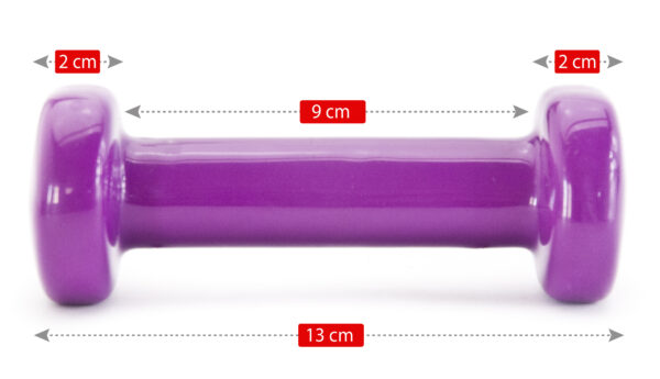 ZESTAW OBCIĄŻNIKÓW WINYLOWYCH 2 x 0,5 KG kolor: fioletowy - obrazek 4