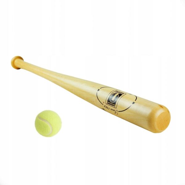 Drewniany Kij Baseballowy LONDERO 75 cm z Piłką do Tenisa - obrazek 2
