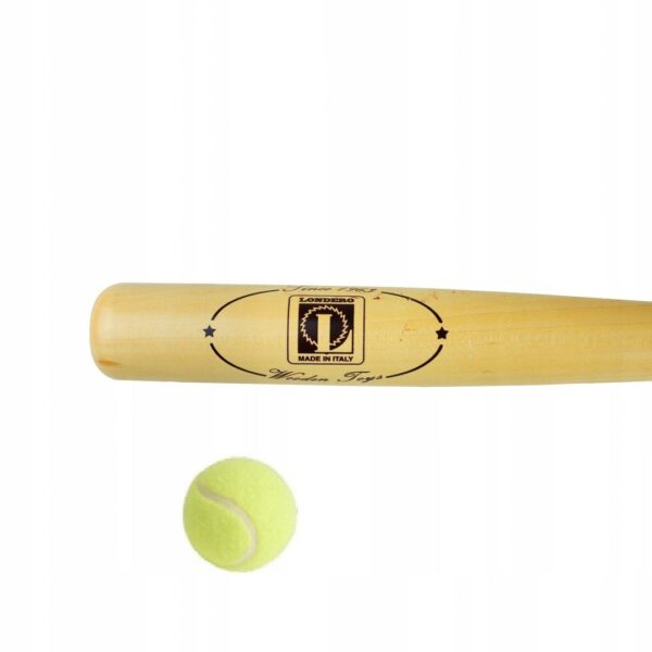Drewniany Kij Baseballowy LONDERO 75 cm z Piłką do Tenisa - obrazek 3