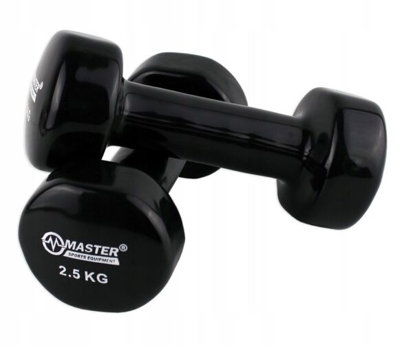 Hantelki Żeliwne Pokryte Winylem 2,5 kg x2 - obrazek 3