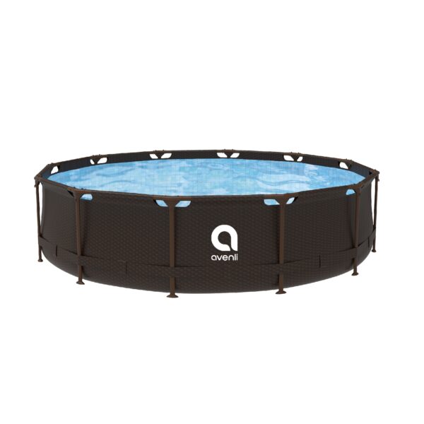 Basen okrągły Steel Super Rattan AVENLI 366 x 100 cm