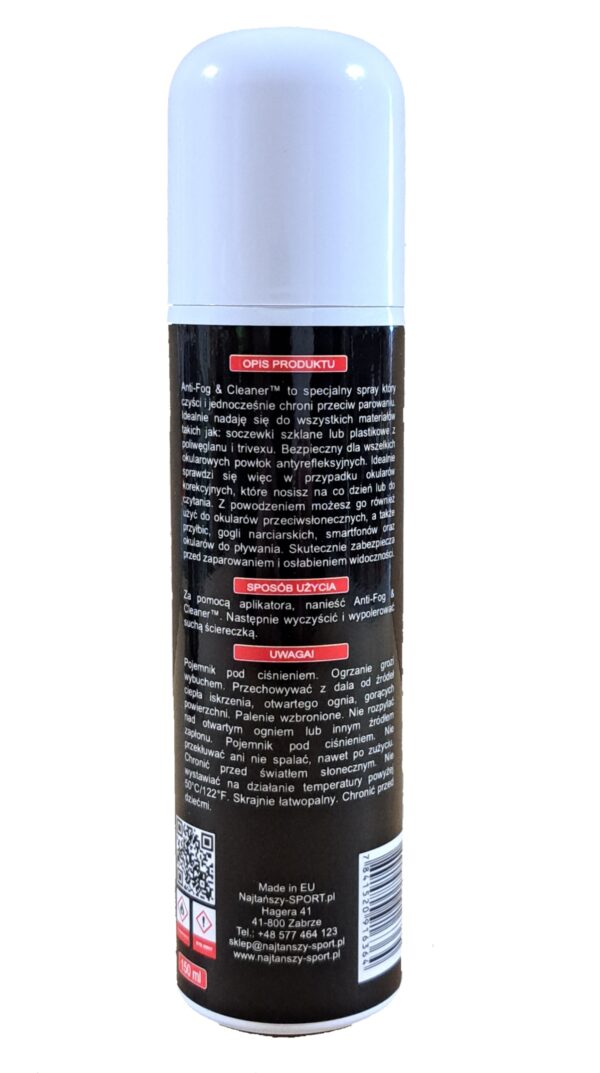 Spray Anti-Fog do okularów 2w1 150ml - obrazek 3