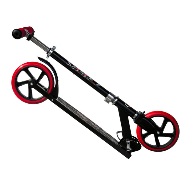 Hulajnoga składana SPARTAN Jumbo  205 mm czarno- czerwona - obrazek 2