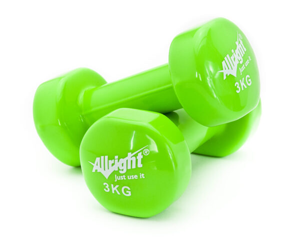 ZESTAW OBCIĄŻNIKÓW WINYLOWYCH 2 x 3 KG kolor: zielony - obrazek 4