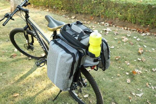 Torba rowerowa na bagażnik sakwa turystyczna 30l szara - obrazek 3