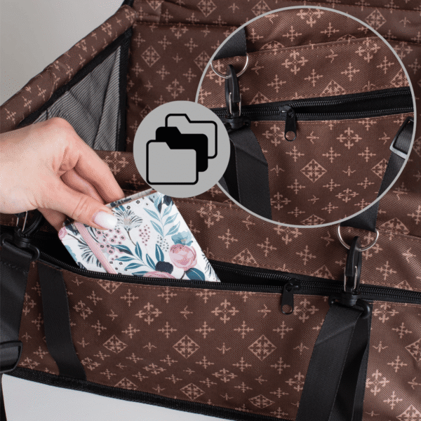 Transporter dla psa do auta - brązowy fotelik podróżny - obrazek 6