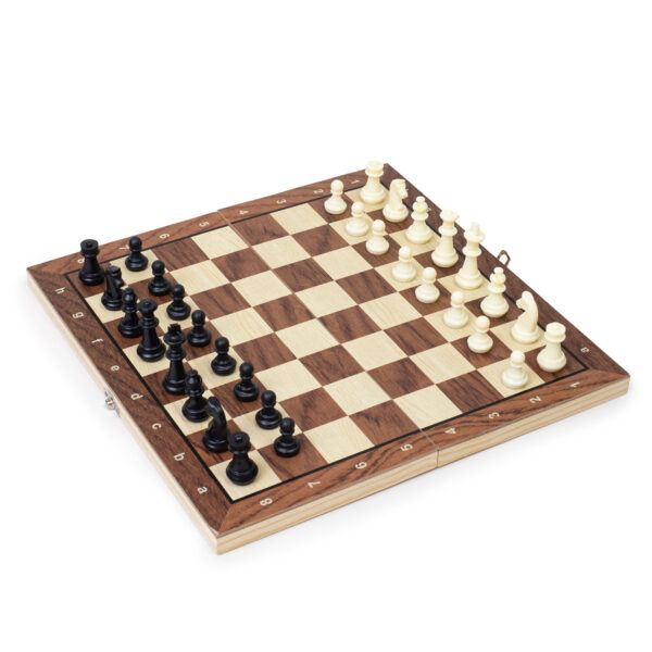 Gra 3w1 szachy warcaby backgammon magnetyczne drewniane - obrazek 6