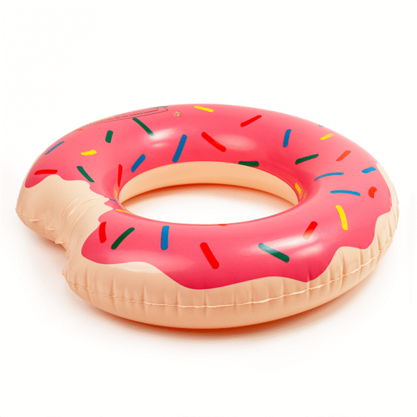 Duże koło dmuchane donut różowy 120cm materac do wody pływania na basen xxl - obrazek 11