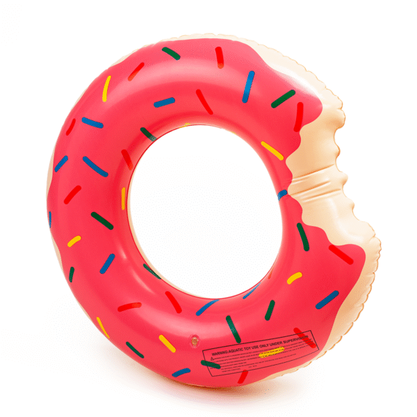 Duże koło dmuchane donut różowy 120cm materac do wody pływania na basen xxl - obrazek 8