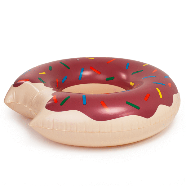 Duże koło dmuchane donut brązowy 120cm materac do wody pływania na basen xxl - obrazek 5