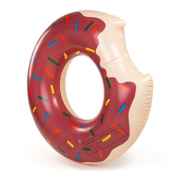 Duże koło dmuchane donut brązowy 120cm materac do wody pływania na basen xxl - obrazek 7