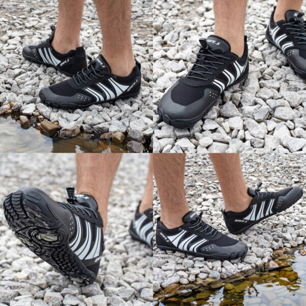 Buty do wody wodoodporne antypoślizgowe lekkie oddychające obuwie sportowe 44 czarne - obrazek 7