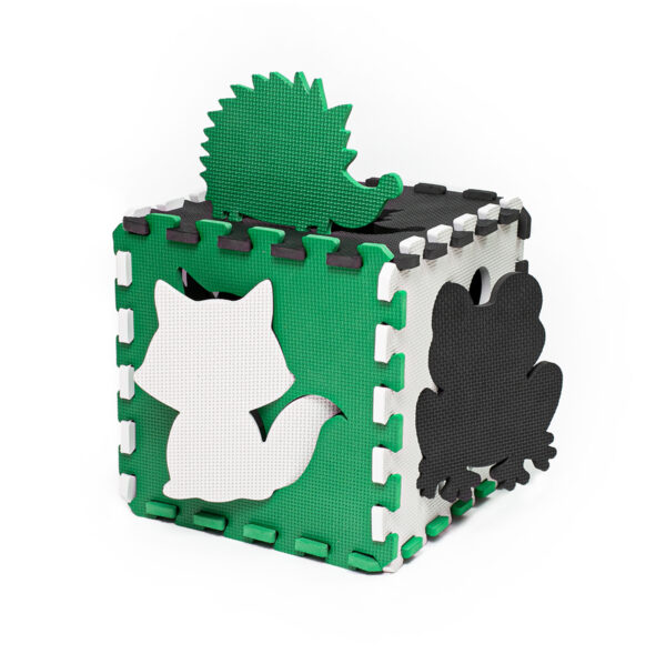 Mata piankowa edukacyjna puzzle dla dzieci 114x114 gruba zielona - obrazek 5