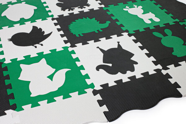 Mata piankowa edukacyjna puzzle dla dzieci 114x114 gruba zielona - obrazek 7