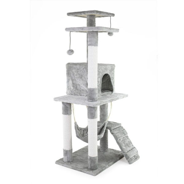 Drapak dla kota wysoki 119cm wieża legowisko domek hamak 4 - poziomowy - obrazek 4