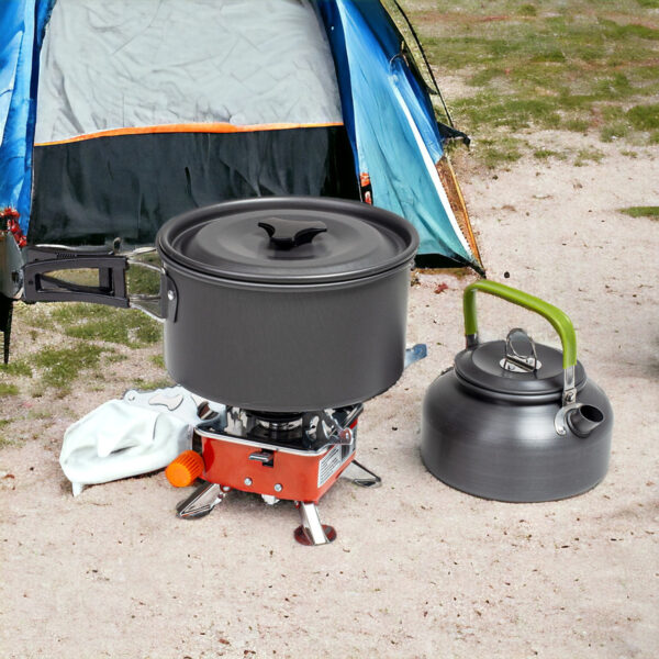 Zestaw garnków kempingowych pod namiot survival czarny - obrazek 12
