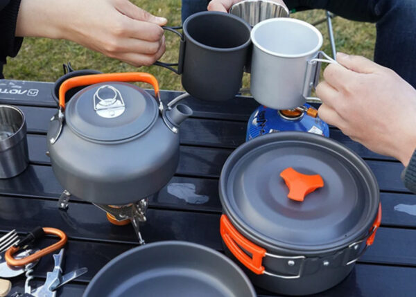 Zestaw garnków kempingowych pod namiot survival pomarańczowy - obrazek 14